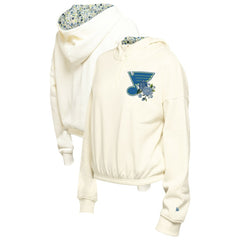 St. Louis Blues New Era Women's Glam Game Quarter-Zip Cropped Floral Hoodie Pullover