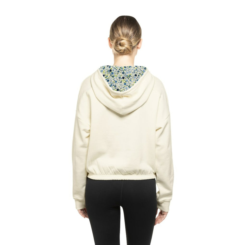 St. Louis Blues New Era Women's Glam Game Quarter-Zip Cropped Floral Hoodie Pullover