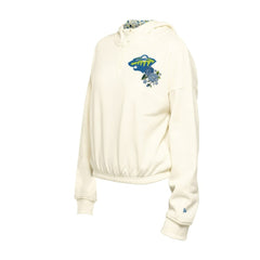 Minnesota Wild New Era Women's Glam Game Quarter-Zip Cropped Floral Hoodie Pullover