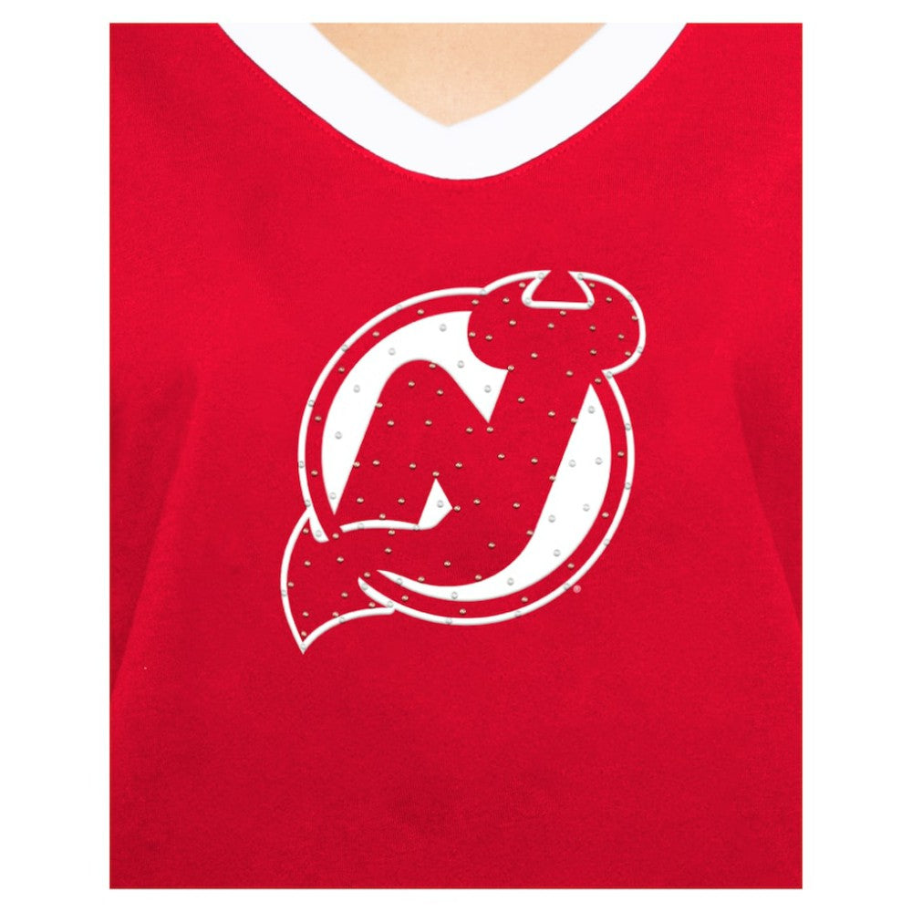 New Jersey Devils New Era Women's Game Day Rhinestuds T-Shirt