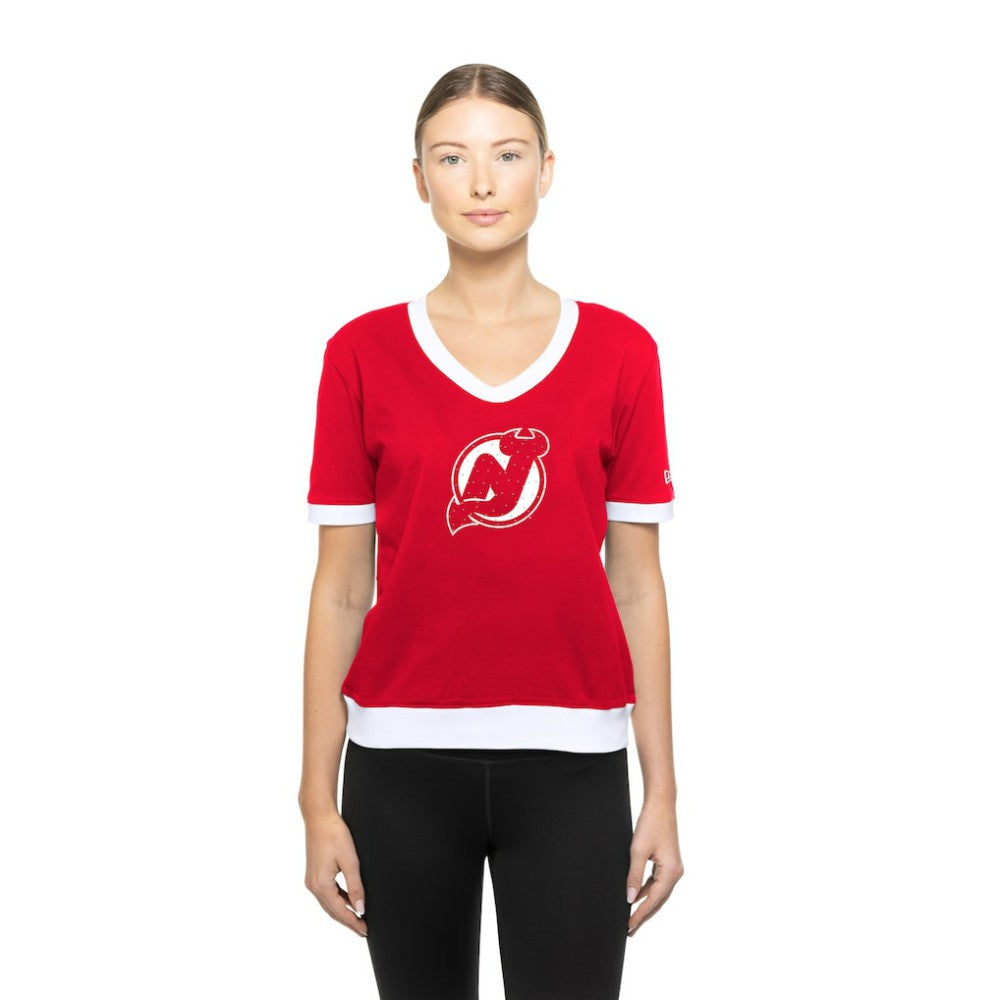 New Jersey Devils New Era Women's Game Day Rhinestuds T-Shirt
