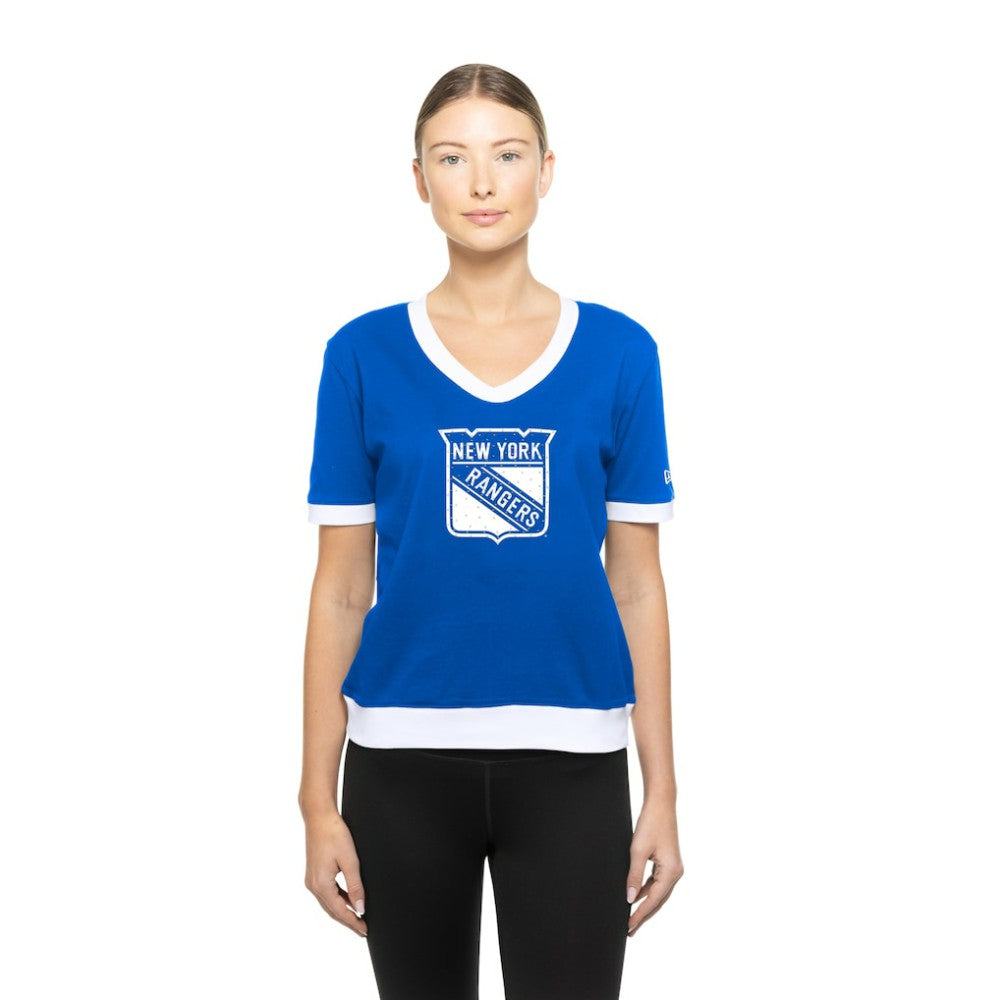New York Rangers New Era Women's Game Day Rhinestuds T-Shirt