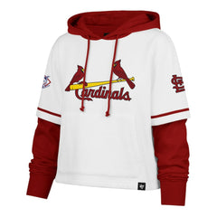 St. Louis Cardinals Women's Trifecta Shortstop Cropped Pullover Hoodie - White | 47 brand