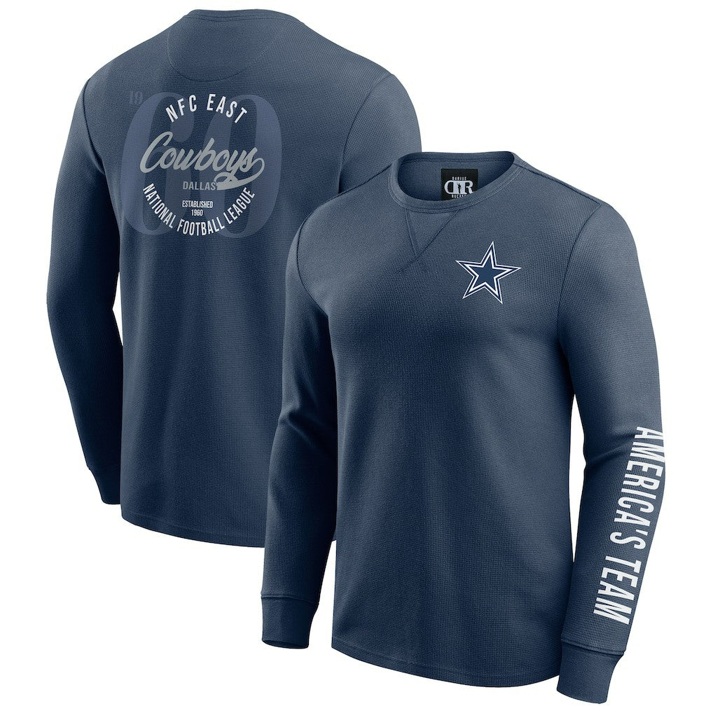 NFL Dallas Cowboys Darius Rucker Collection Washed Waffle-Knit Long Sleeve T-Shirt
