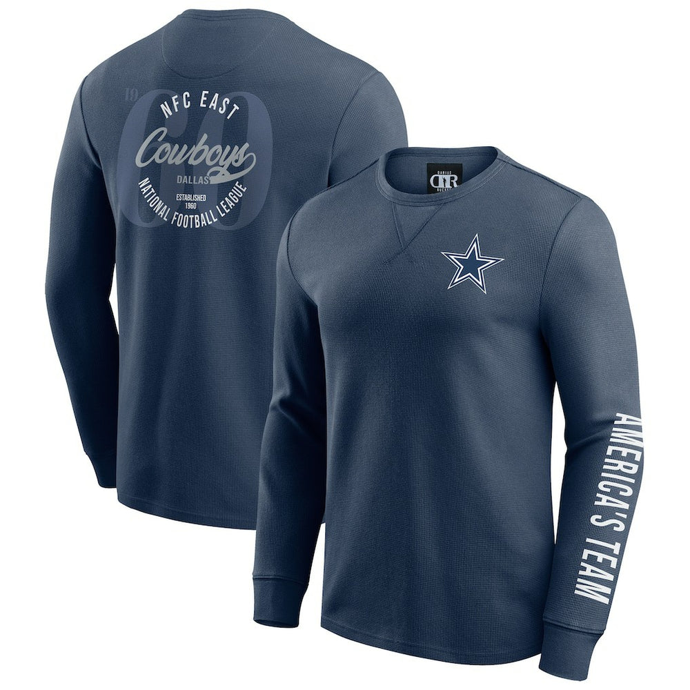 NFL Dallas Cowboys Darius Rucker Collection Washed Waffle-Knit Long Sleeve T-Shirt