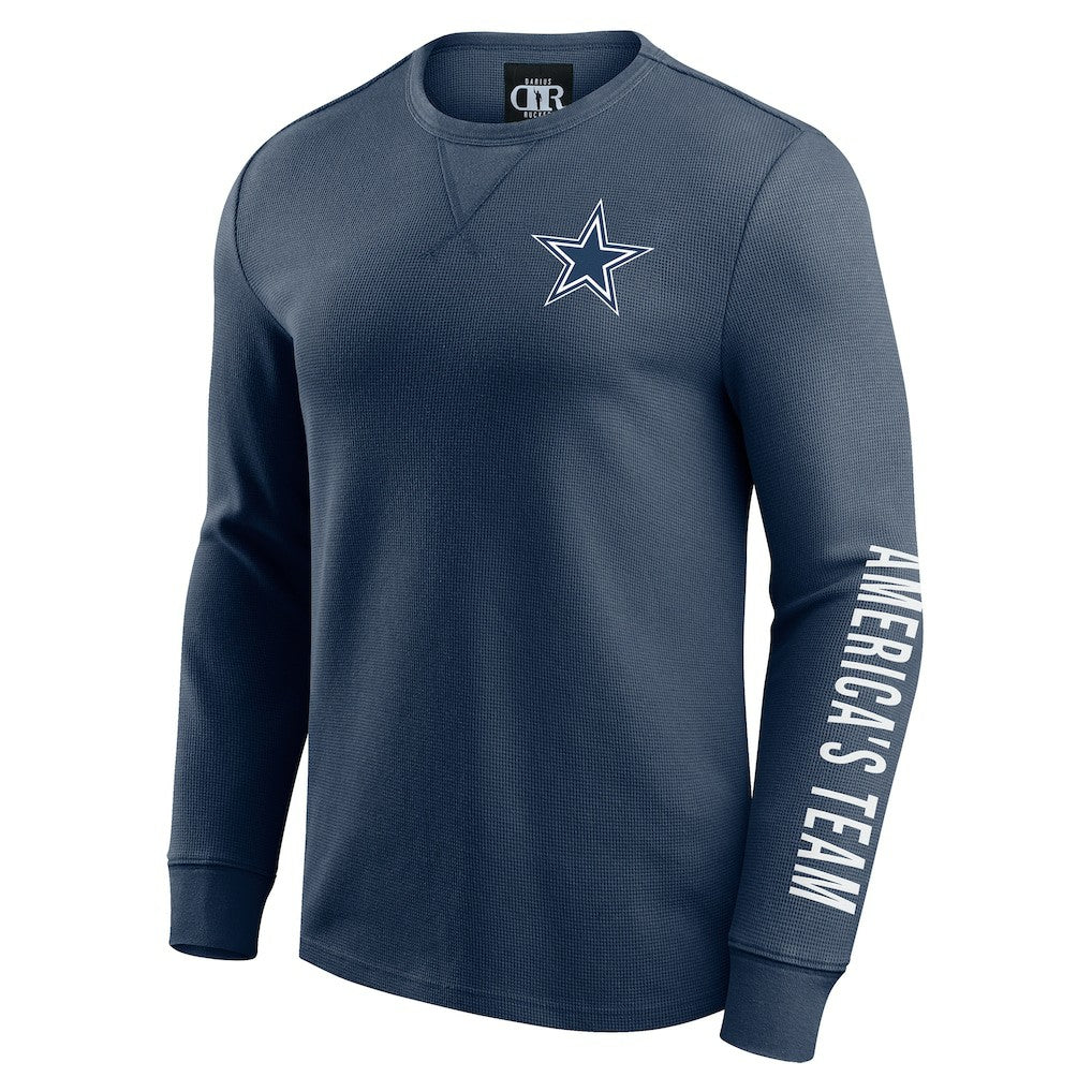 NFL Dallas Cowboys Darius Rucker Collection Washed Waffle-Knit Long Sleeve T-Shirt
