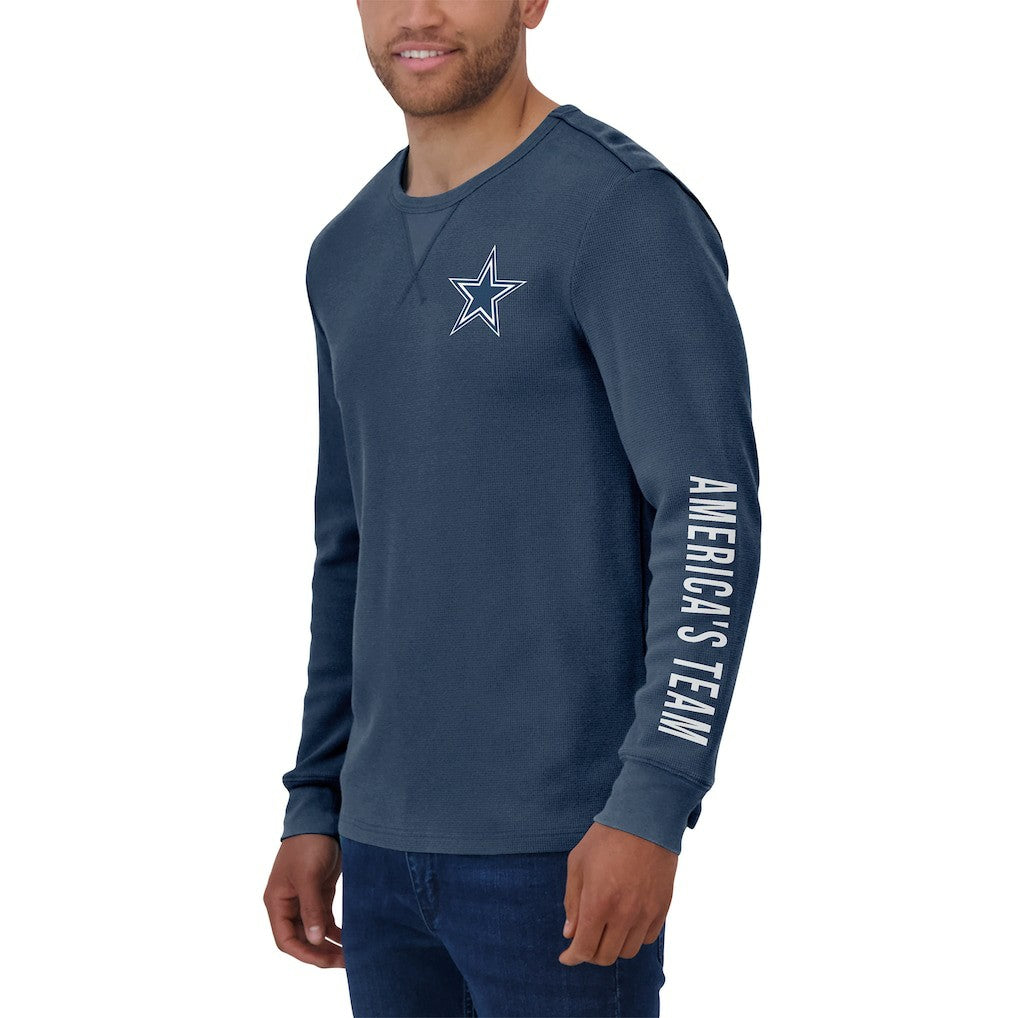 NFL Dallas Cowboys Darius Rucker Collection Washed Waffle-Knit Long Sleeve T-Shirt