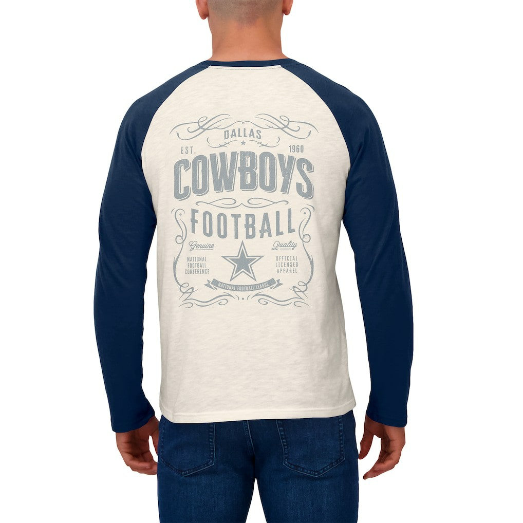 NFL Dallas Cowboys Darius Rucker Collection Raglan Henley Long Sleeve T-Shirt