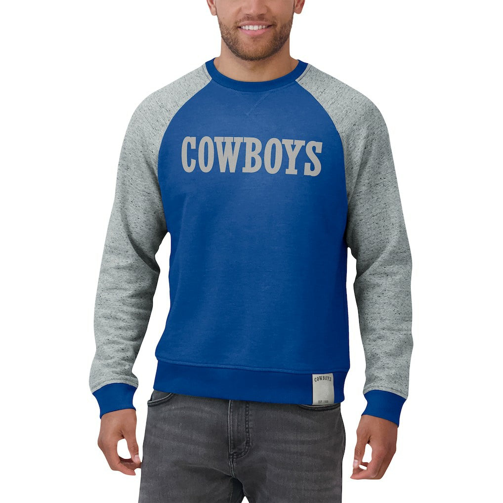 NFL Dallas Cowboys Darius Rucker Collection Throwback Color Block Raglan Pullover Sweatshirt