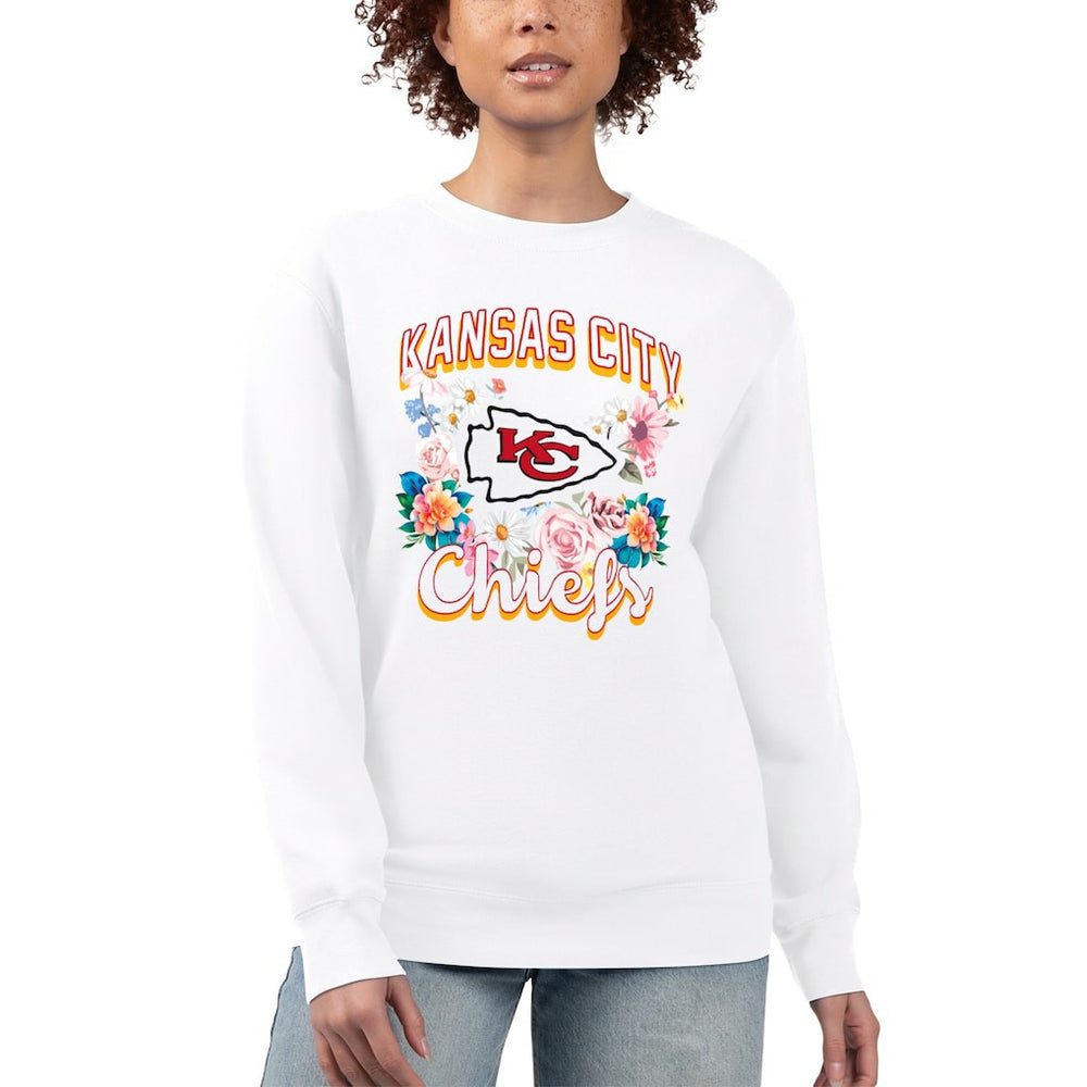 NFL Kansas City Chiefs G-III 4Her by Carl Banks Women's Flower Logo Graphic Fleece Pullover Sweatshirt