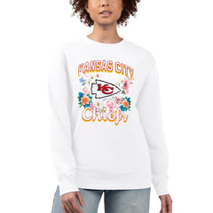 NFL Kansas City Chiefs G-III 4Her by Carl Banks Women's Flower Logo Graphic Fleece Pullover Sweatshirt