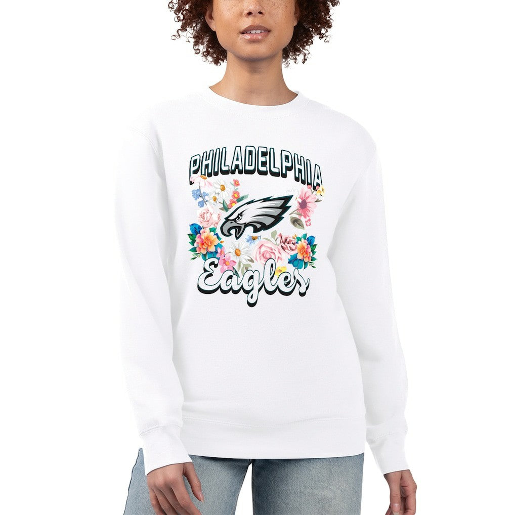 NFL Philadelphia Eagles G-III 4Her by Carl Banks Women's Flower Logo Graphic Fleece Pullover Sweatshirt