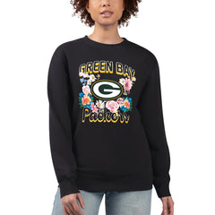 NFL Green Bay Packers G-III 4Her by Carl Banks Women's Flower Logo Graphic Fleece Pullover Sweatshirt