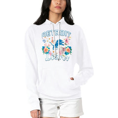 NFL Detroit Lions G-III 4Her by Carl Banks Women's Flowers Team Logo Graphic Fleece Pullover Hoodie