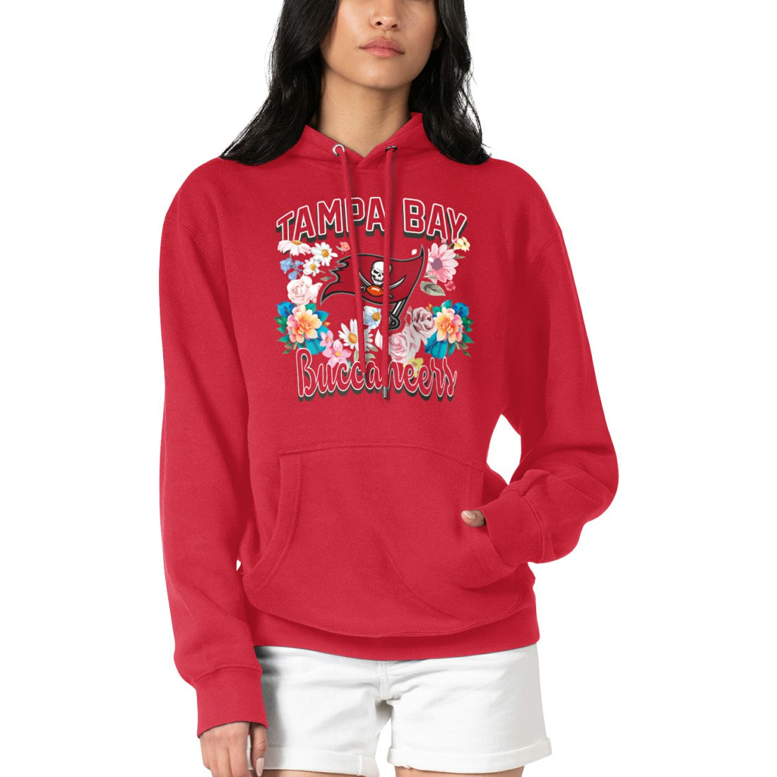 NFL Tampa Bay Buccaneers G-III 4Her by Carl Banks Women's Flowers Team Logo Graphic Fleece Pullover Hoodie