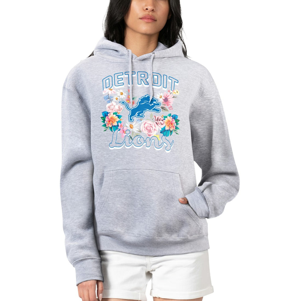 NFL Detroit Lions G-III 4Her by Carl Banks Women's Flowers Team Logo Graphic Fleece Pullover Hoodie