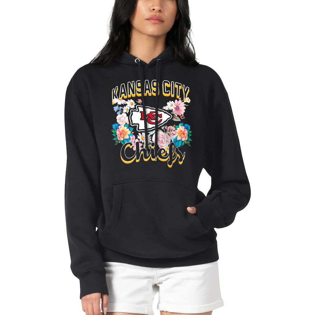 NFL Kansas City Chiefs G-III 4Her by Carl Banks Women's Flowers Team Logo Graphic Fleece Pullover Hoodie
