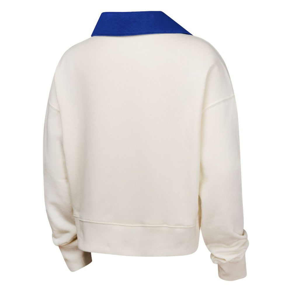 Chicago Cubs Girls Youth Ballpark Hit Collared V-Neck Pullover Sweatshirt - White
