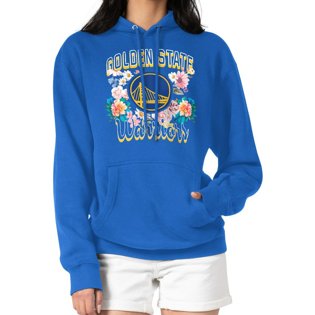 Golden State Warriors G-III 4Her by Carl Banks Women's Flowers Team Logo Graphic Fleece Pullover Hoodie sale - Royal shop