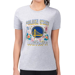 Golden State Warriors G-III 4Her by Carl Banks Women's Super-Slim Fit Lightweight Flowers Team Logo Graphic T-Shirt sale - Heather Gray shop