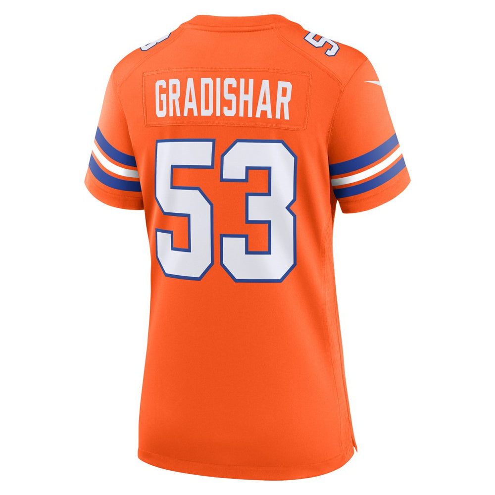 NFL Denver Broncos Randy Gradishar  Women's Mile High Collection 1977 Throwback Retired Player Game Jersey
