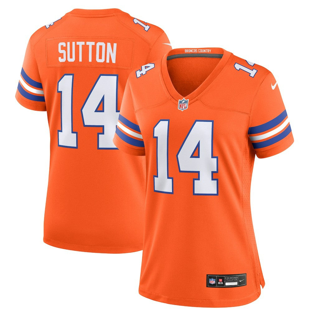 NFL Denver Broncos Courtland Sutton  Women's Mile High Collection 1977 Throwback Player Game Jersey