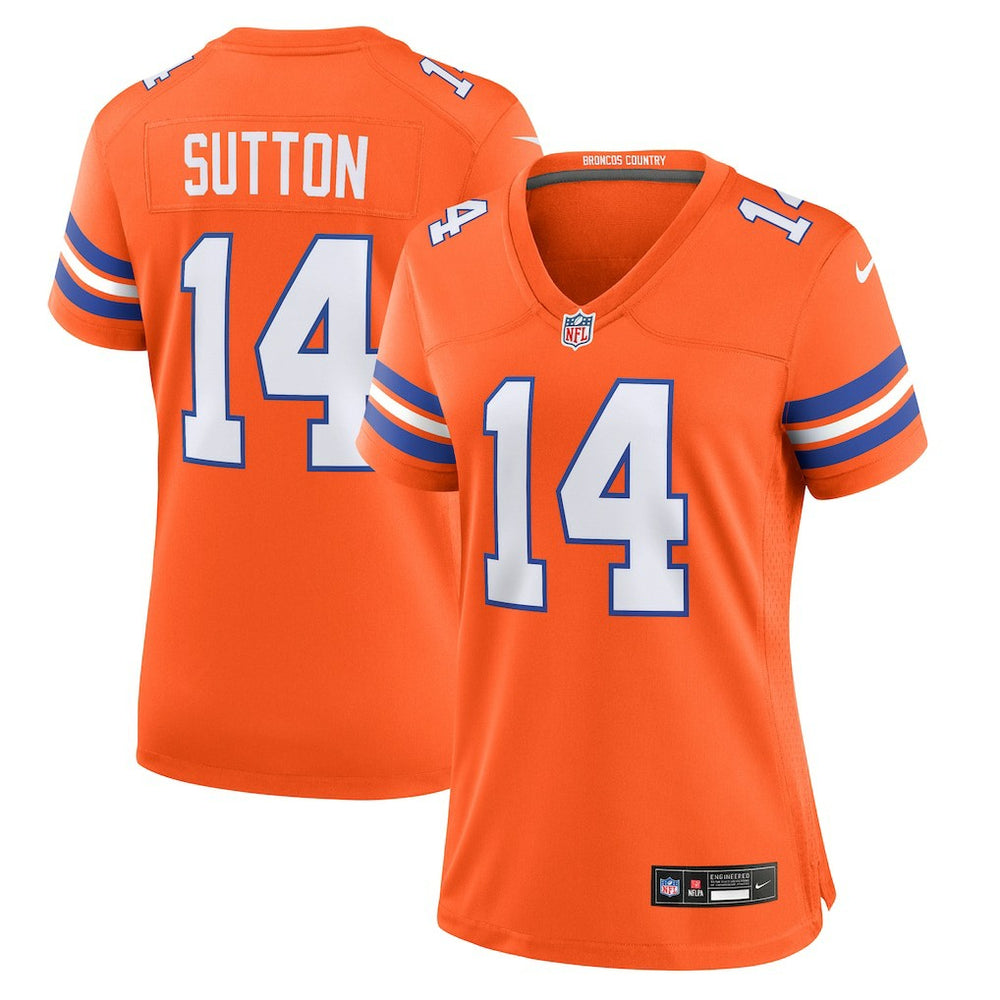 NFL Denver Broncos Courtland Sutton  Women's Mile High Collection 1977 Throwback Player Game Jersey
