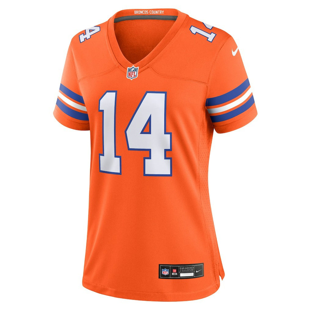 NFL Denver Broncos Courtland Sutton  Women's Mile High Collection 1977 Throwback Player Game Jersey