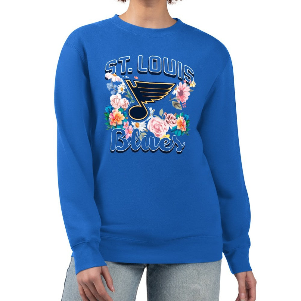 St. Louis Blues G-III 4Her by Carl Banks Women's Flower Logo Pullover Sweatshirt