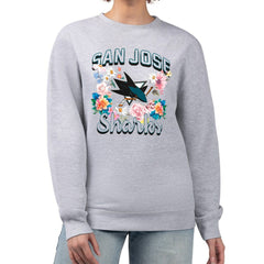 San Jose Sharks G-III 4Her by Carl Banks Women's Flower Logo Pullover Sweatshirt