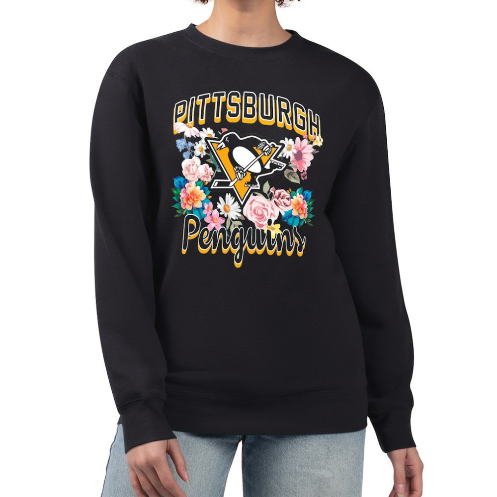 Pittsburgh Penguins G-III 4Her by Carl Banks Women's Flower Logo Pullover Sweatshirt