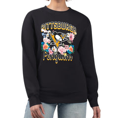 Pittsburgh Penguins G-III 4Her by Carl Banks Women's Flower Logo Pullover Sweatshirt