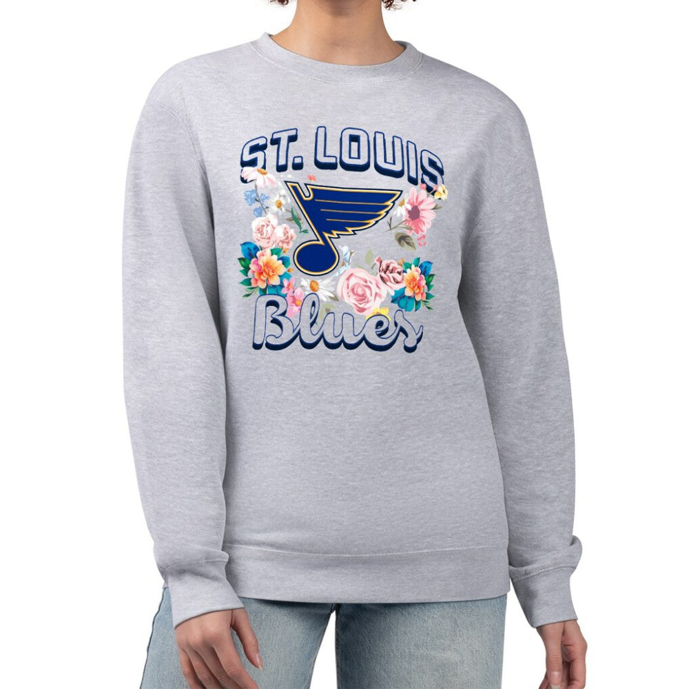 St. Louis Blues G-III 4Her by Carl Banks Women's Flower Logo Pullover Sweatshirt