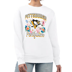 Pittsburgh Penguins G-III 4Her by Carl Banks Women's Flower Logo Pullover Sweatshirt