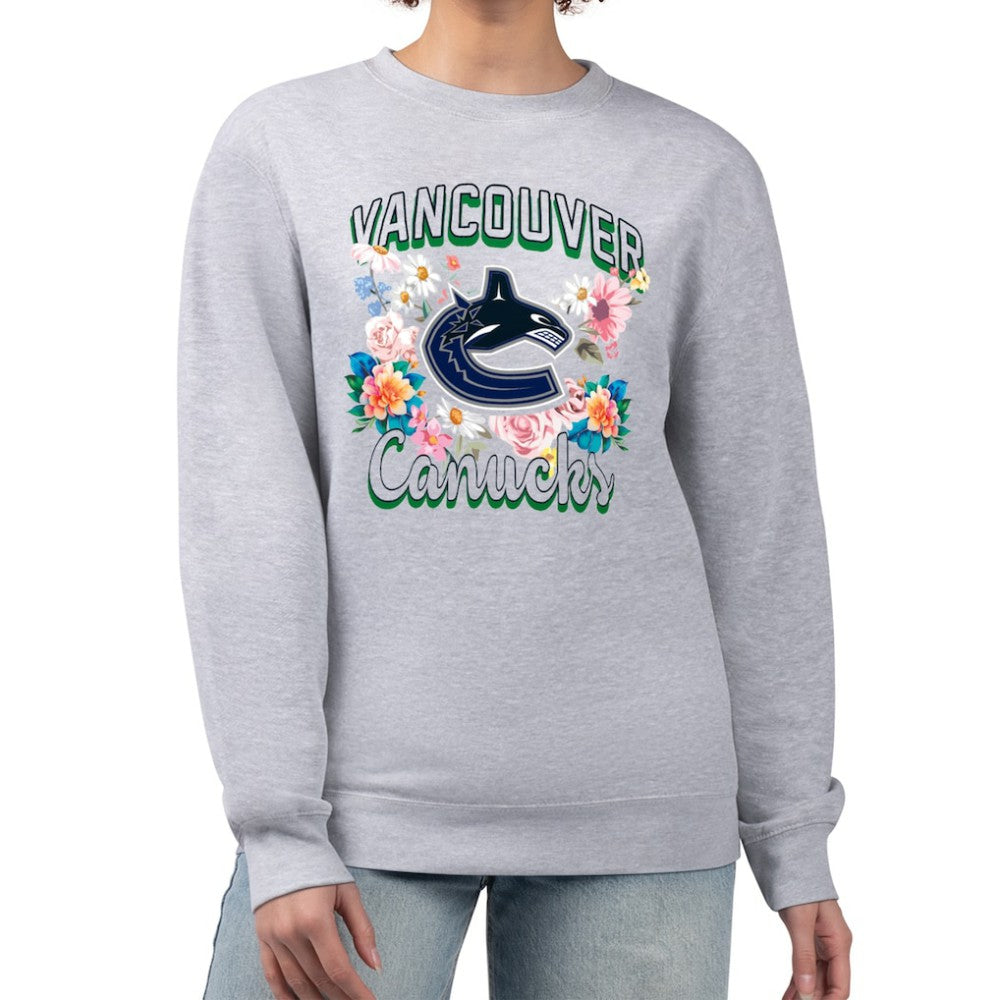 Vancouver Canucks G-III 4Her by Carl Banks Women's Flower Logo Pullover Sweatshirt