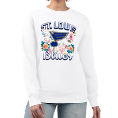 St. Louis Blues G-III 4Her by Carl Banks Women's Flower Logo Pullover Sweatshirt