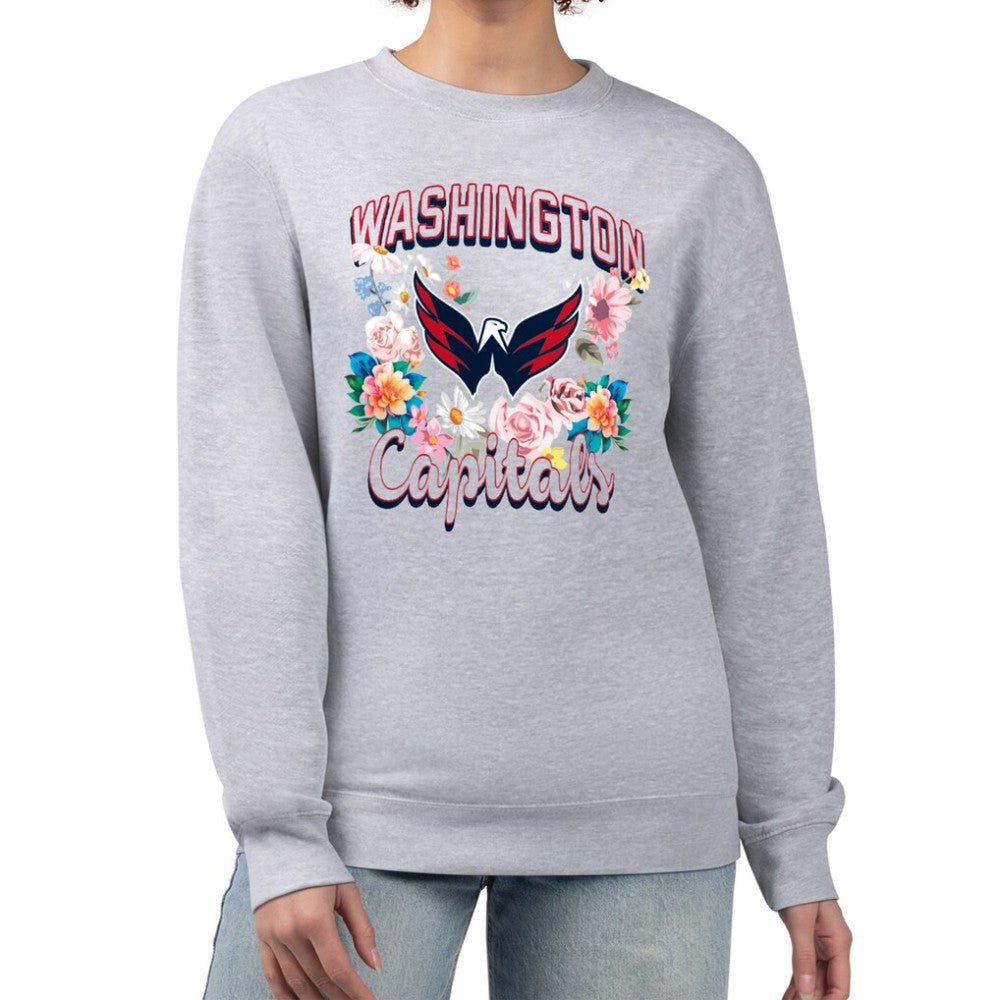 Washington Capitals G-III 4Her by Carl Banks Women's Flower Logo Pullover Sweatshirt