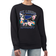 St. Louis Blues G-III 4Her by Carl Banks Women's Flower Logo Pullover Sweatshirt