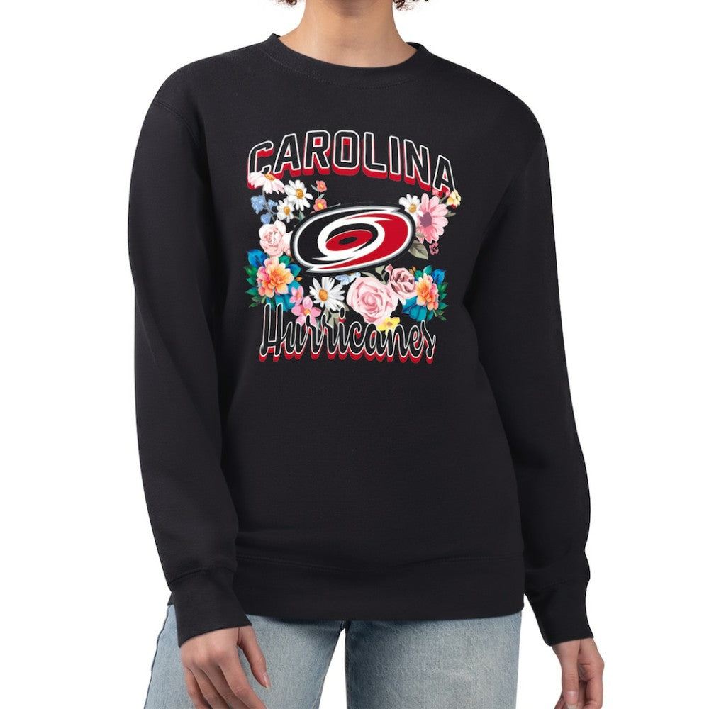 Carolina Hurricanes G-III 4Her by Carl Banks Women's Flower Logo Pullover Sweatshirt