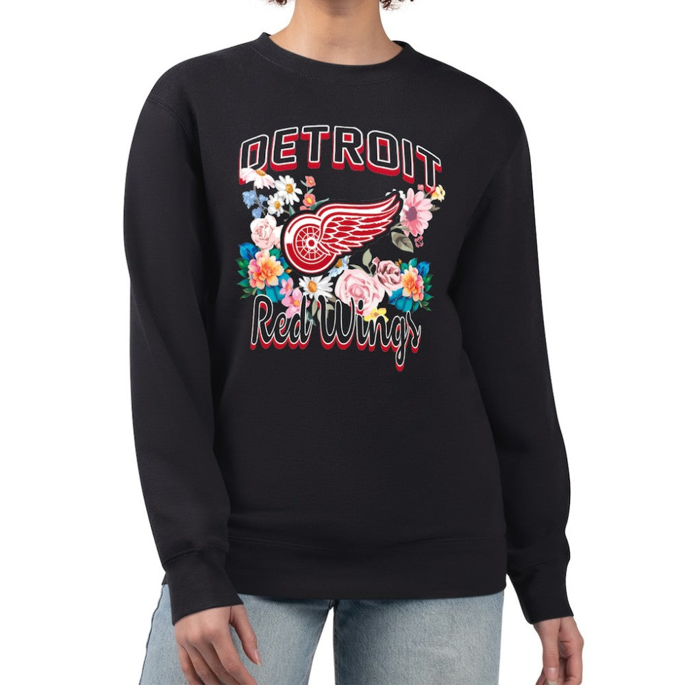 Detroit Red Wings G-III 4Her by Carl Banks Women's Flower Logo Pullover Sweatshirt