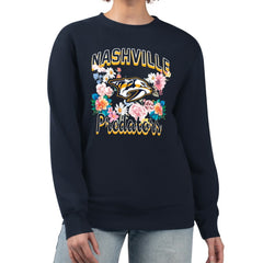 Nashville Predators G-III 4Her by Carl Banks Women's Flower Logo Pullover Sweatshirt