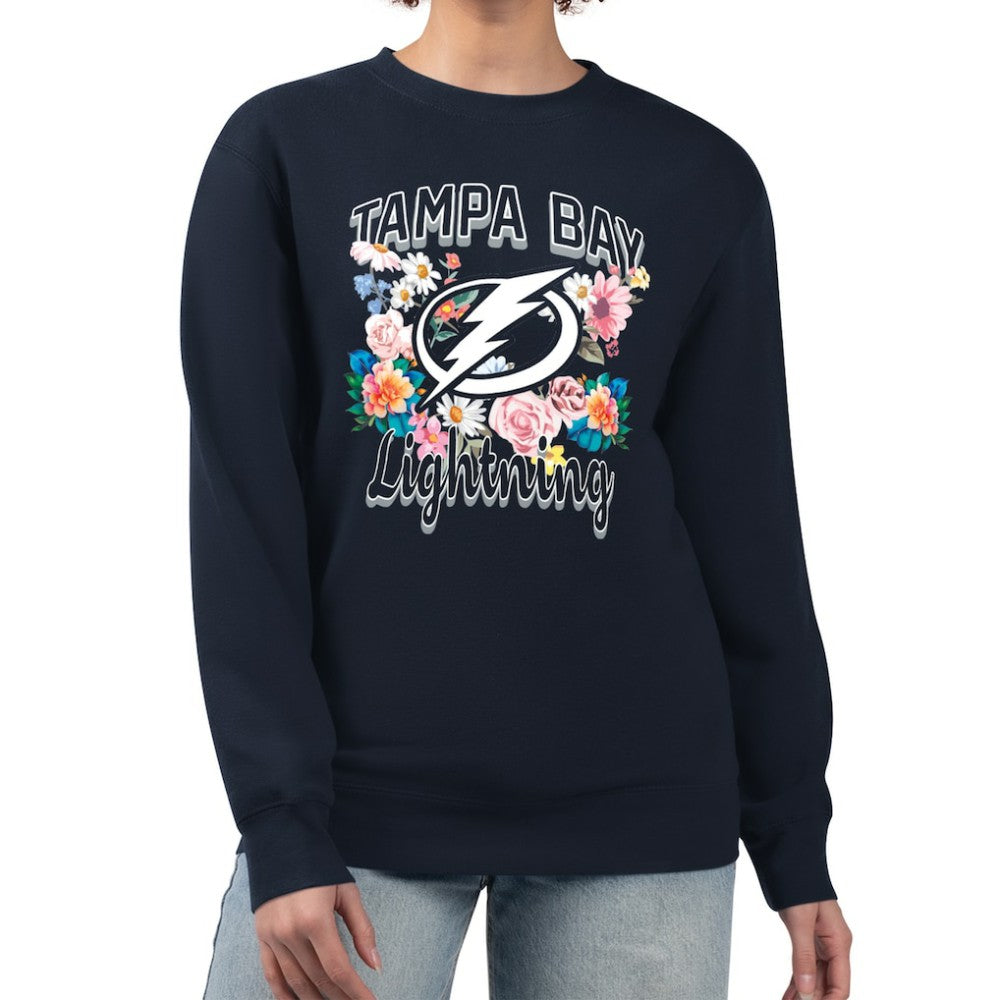 Tampa Bay Lightning G-III 4Her by Carl Banks Women's Flower Logo Pullover Sweatshirt