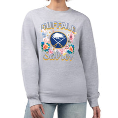 Buffalo Sabres G-III 4Her by Carl Banks Women's Flower Logo Pullover Sweatshirt