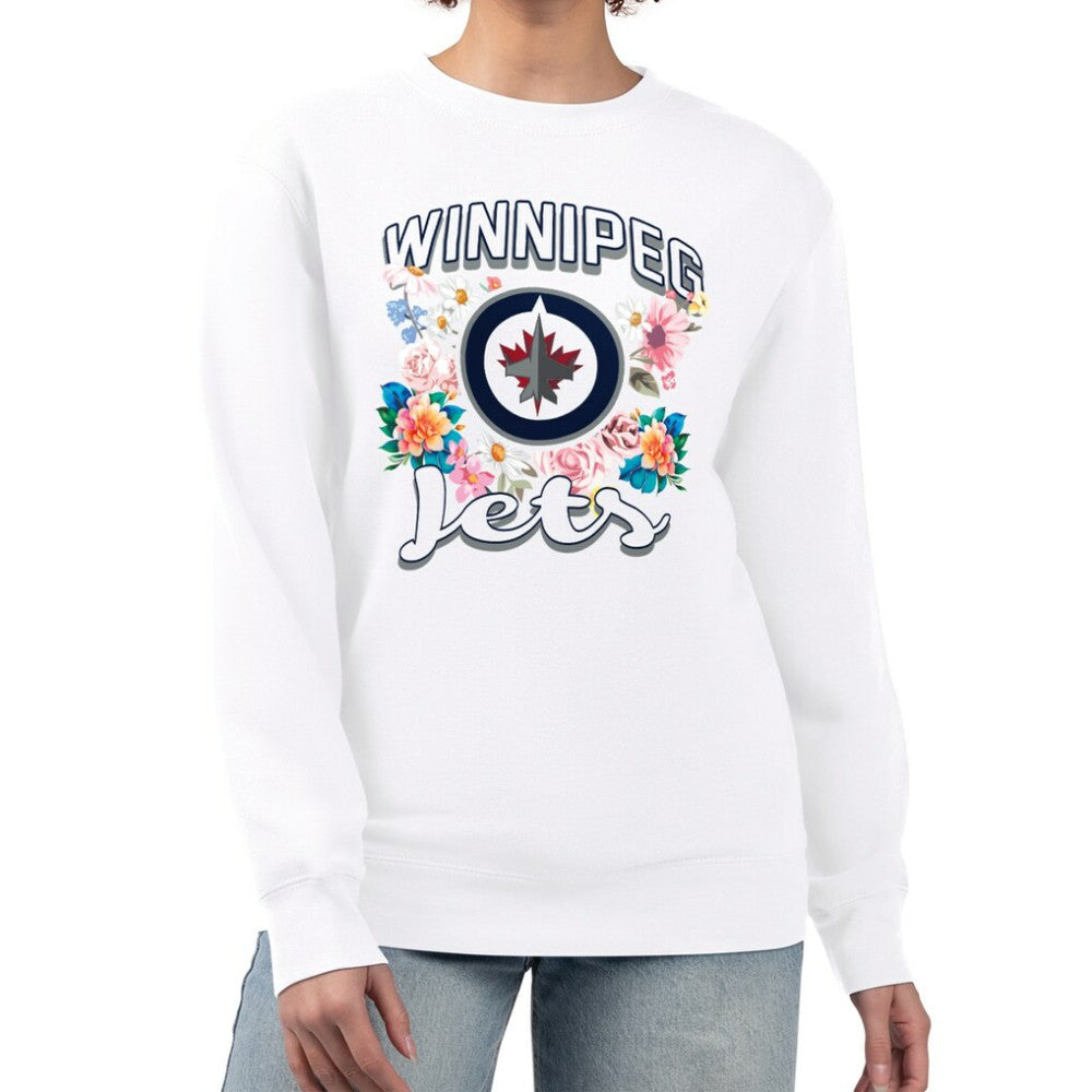 Winnipeg Jets G-III 4Her by Carl Banks Women's Flower Logo Pullover Sweatshirt