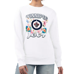Winnipeg Jets G-III 4Her by Carl Banks Women's Flower Logo Pullover Sweatshirt