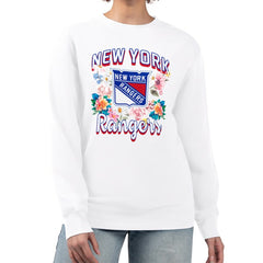 New York Rangers G-III 4Her by Carl Banks Women's Flower Logo Pullover Sweatshirt