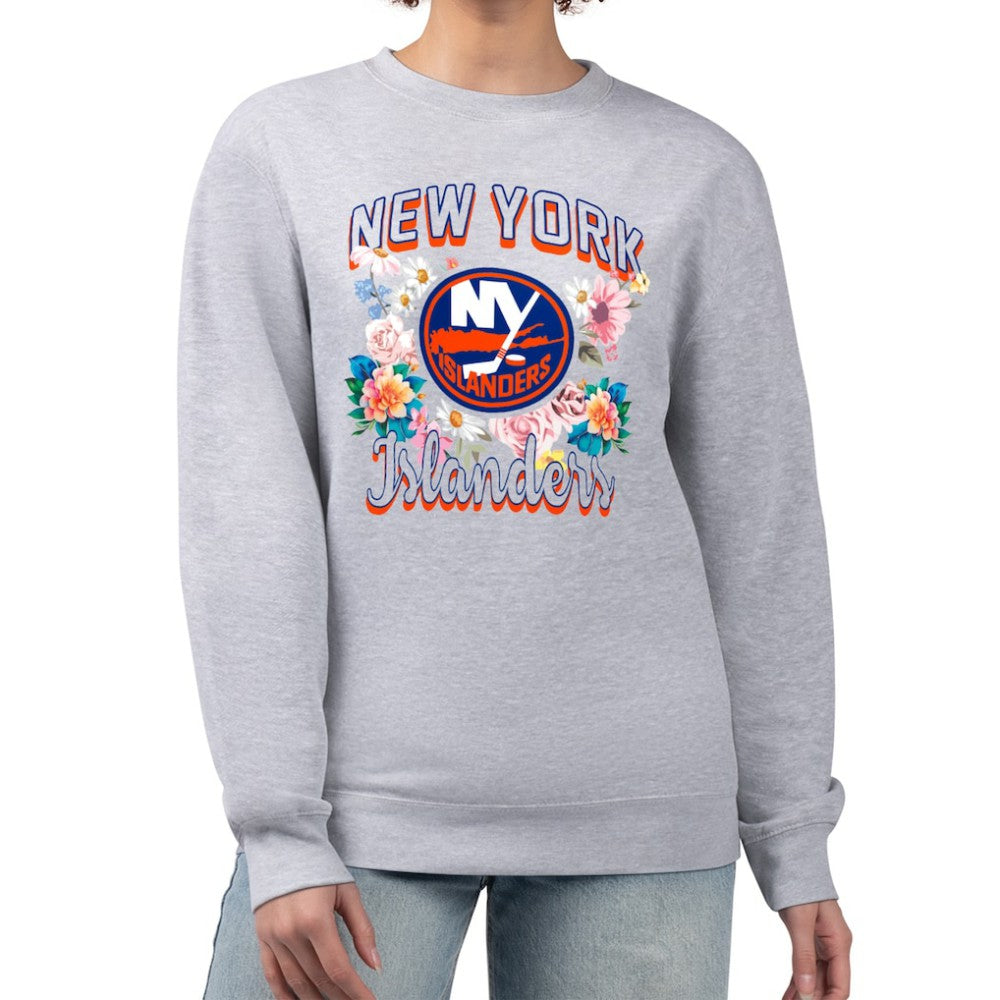 New York Islanders G-III 4Her by Carl Banks Women's Flower Logo Pullover Sweatshirt