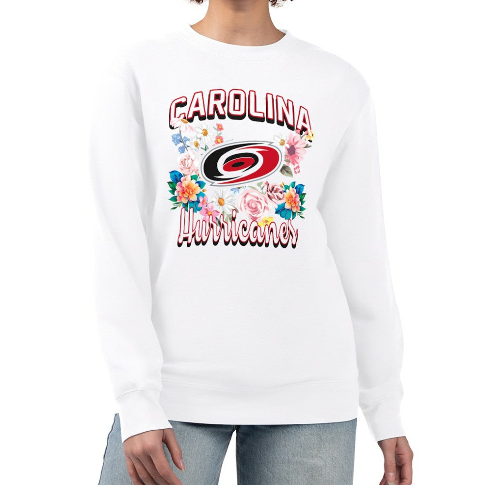 Carolina Hurricanes G-III 4Her by Carl Banks Women's Flower Logo Pullover Sweatshirt