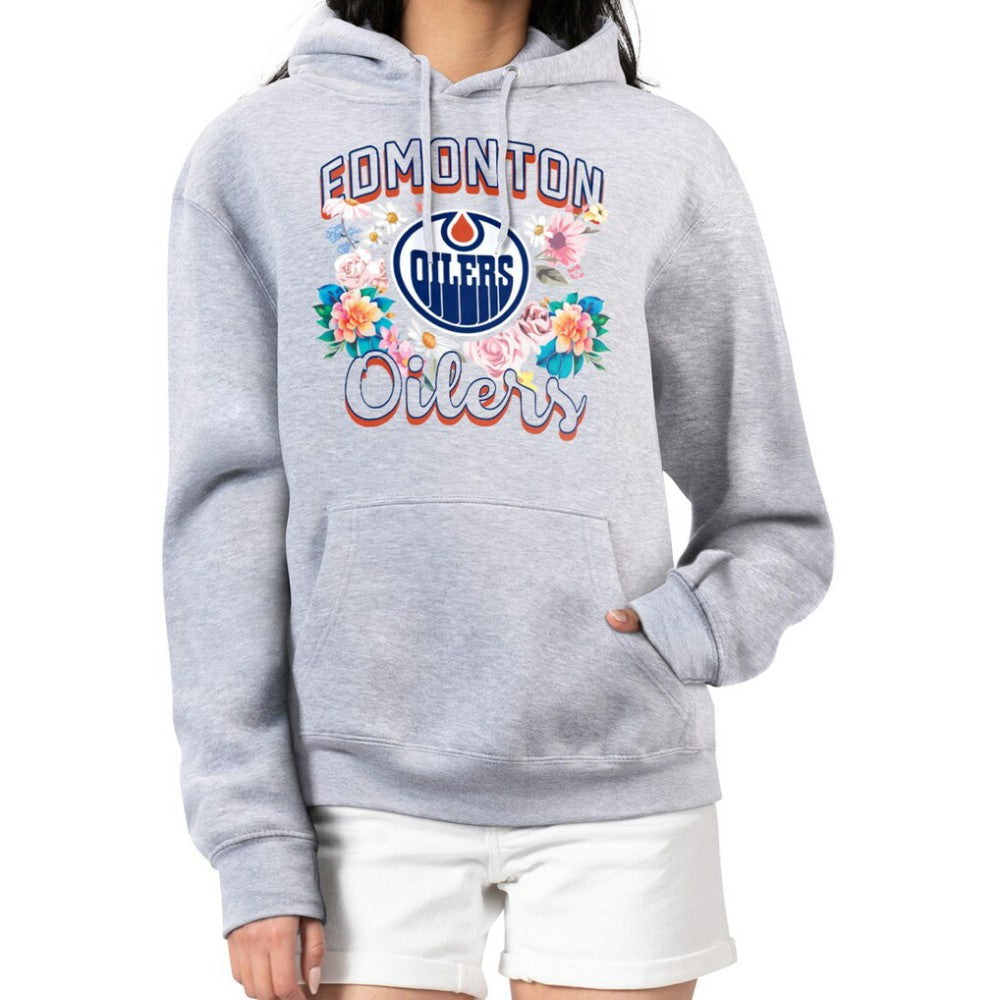 Edmonton Oilers G-III 4Her by Carl Banks Women's Flower Logo Pullover Hoodie