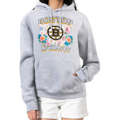 Boston Bruins G-III 4Her by Carl Banks Women's Flower Logo Pullover Hoodie